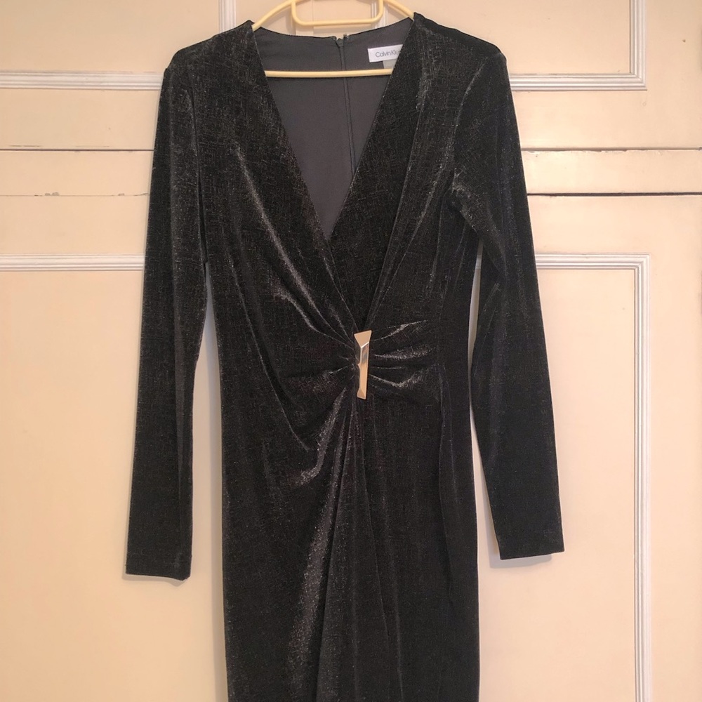 Calvin Klein Metallic Cocktail Dress - Size 4